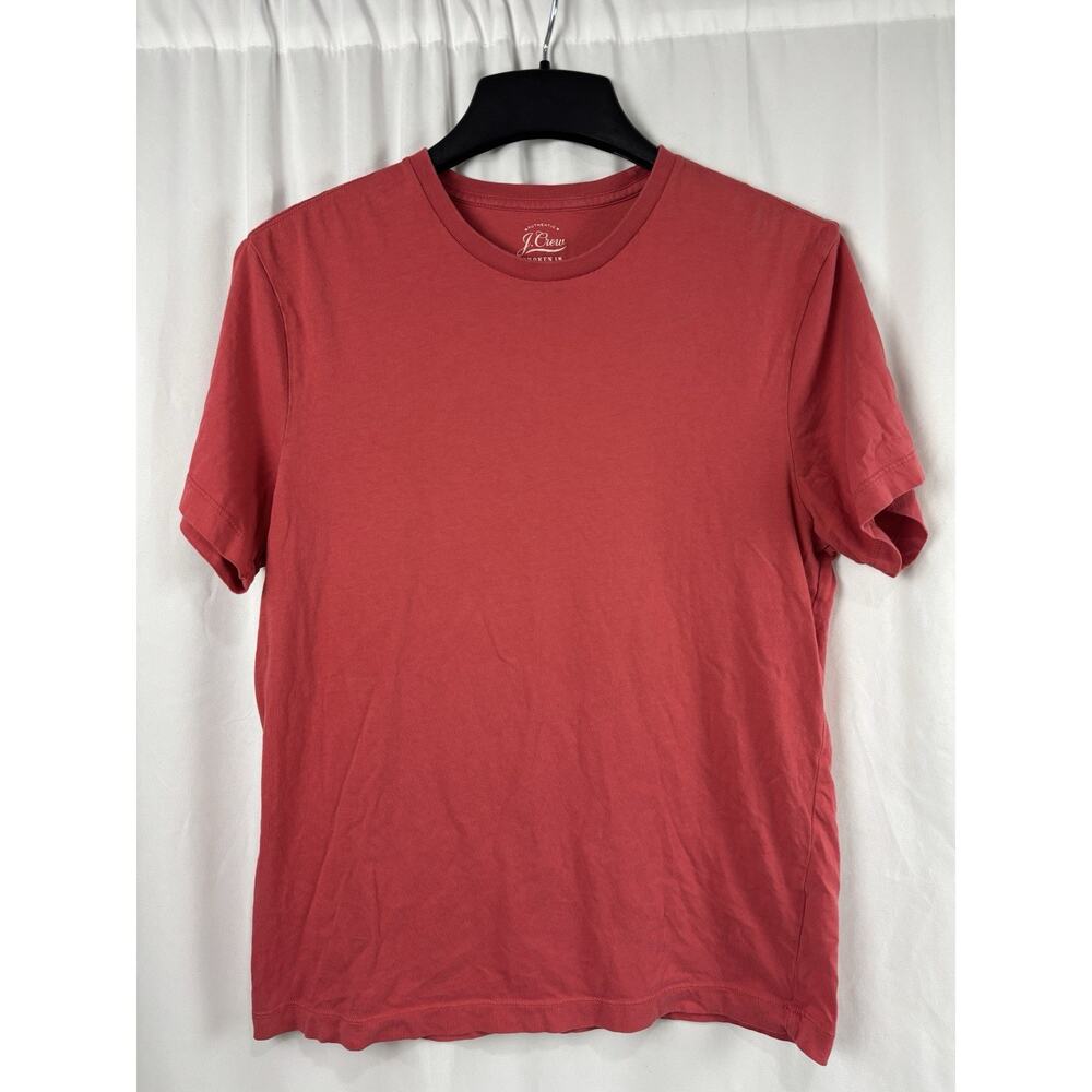 J.Crew Men’s M Broken In Crew Neck Short Sleeve Tshirt Red Classic 100% Cotton
